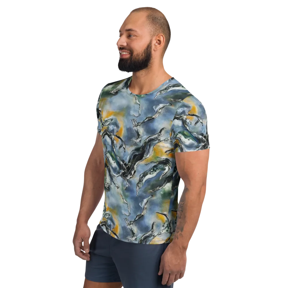 Whale Song on Men's Athletic T-Shirt — Left