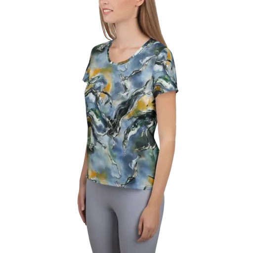 Whale Song on a Women's Athletic T-Shirt