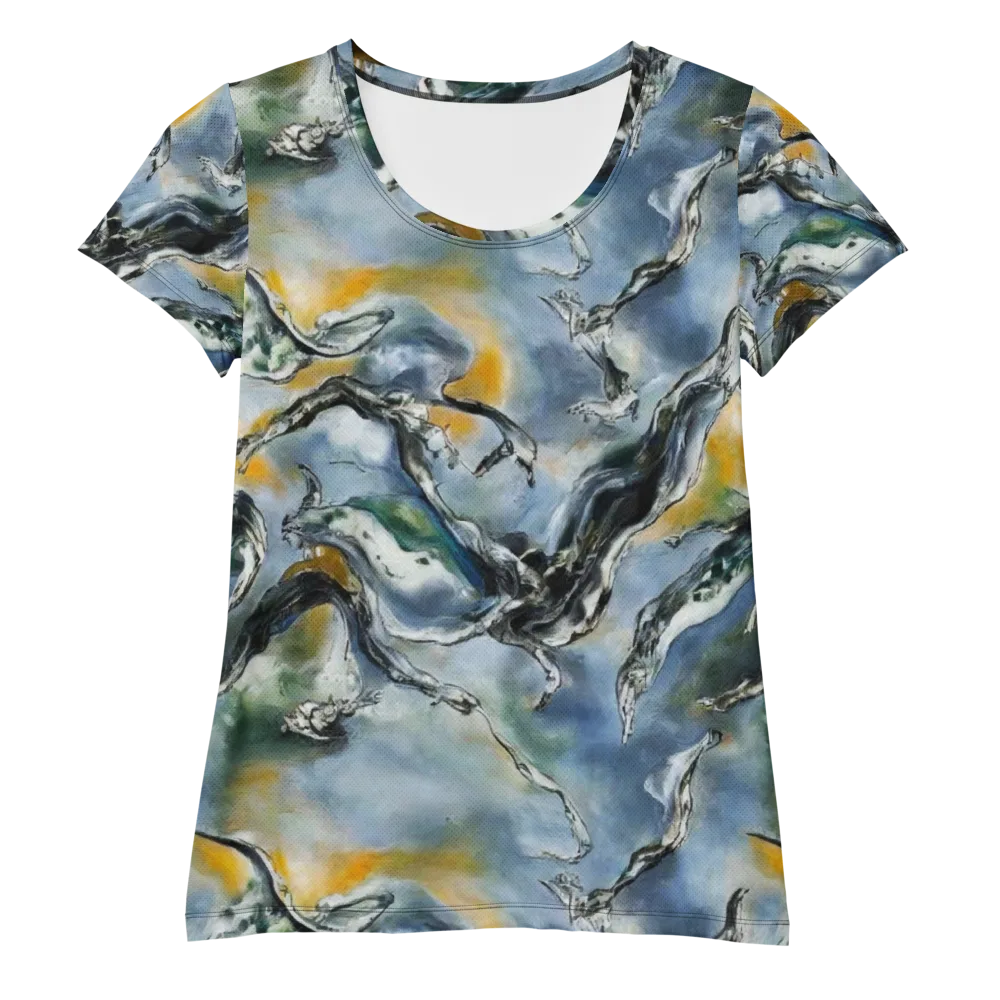Whale Song on Women's Athletic T-Shirt — Front