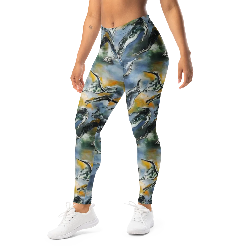 Whale Song on Leggings — Left Front