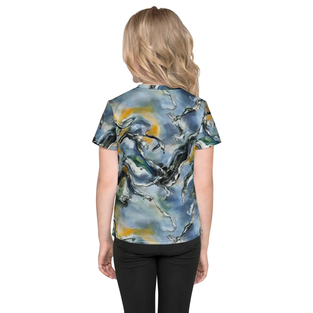 Whale Song on Kids Crew Neck T-Shirt — Back