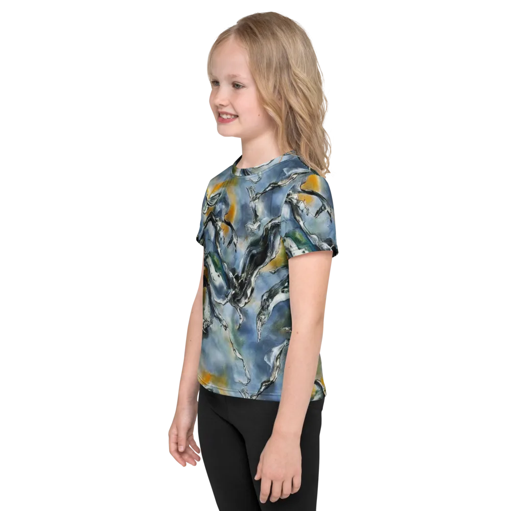 Whale Song on Kids Crew Neck T-Shirt — Left
