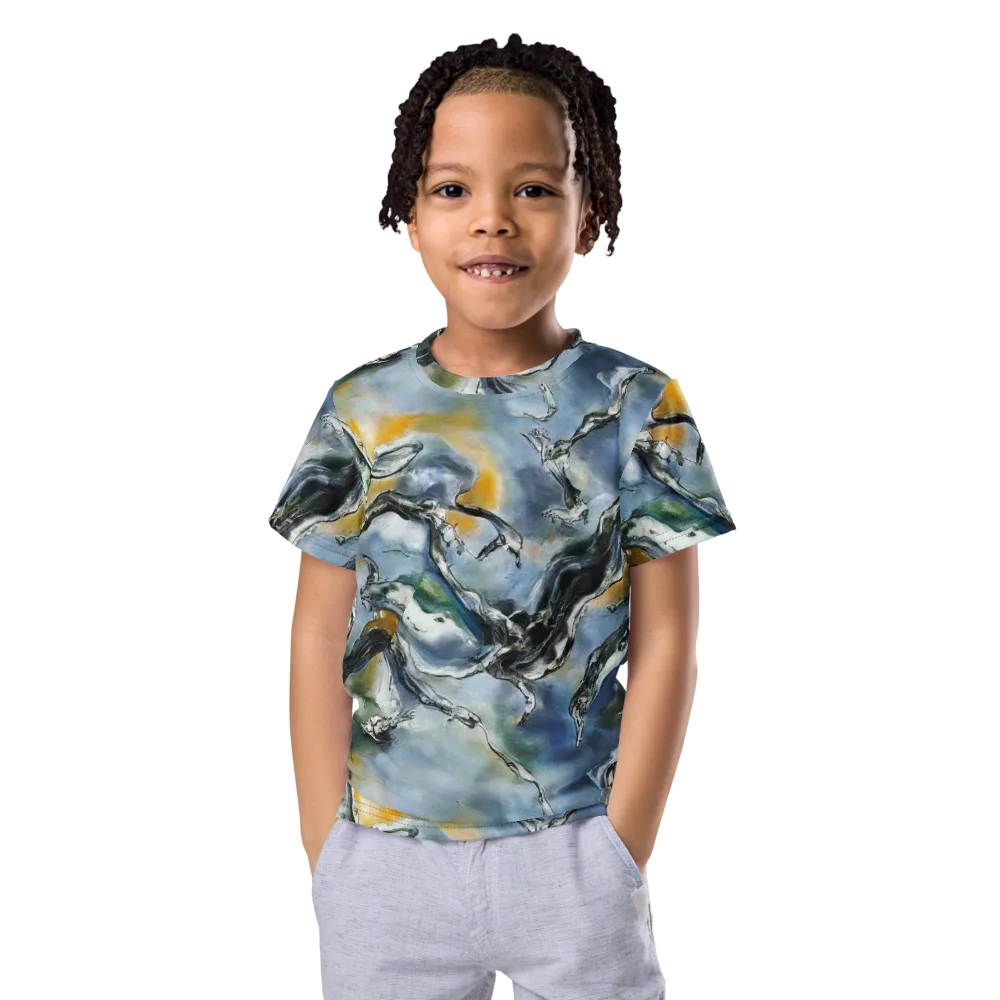 Whale Song on Kids Crew Neck T-Shirt — Front