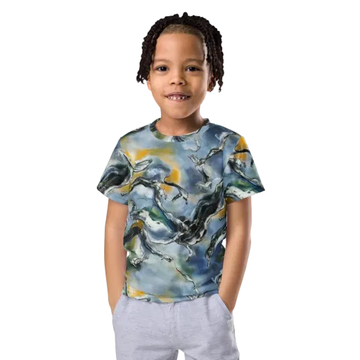 Whale Song on a Kids Crew Neck T-Shirt