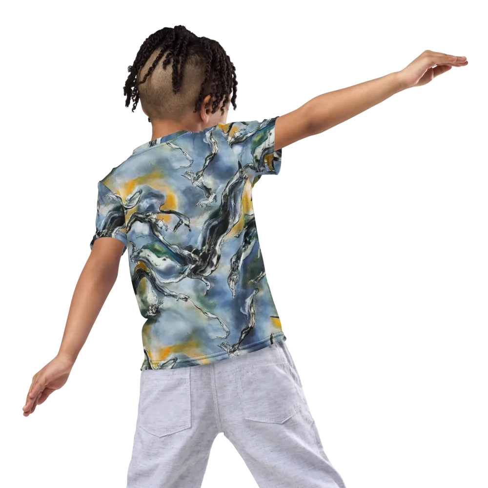 Whale Song on Kids Crew Neck T-Shirt — Back