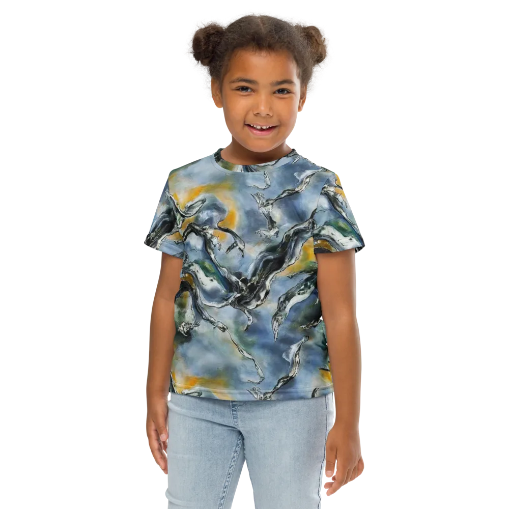 Whale Song on Kids Crew Neck T-Shirt — Front