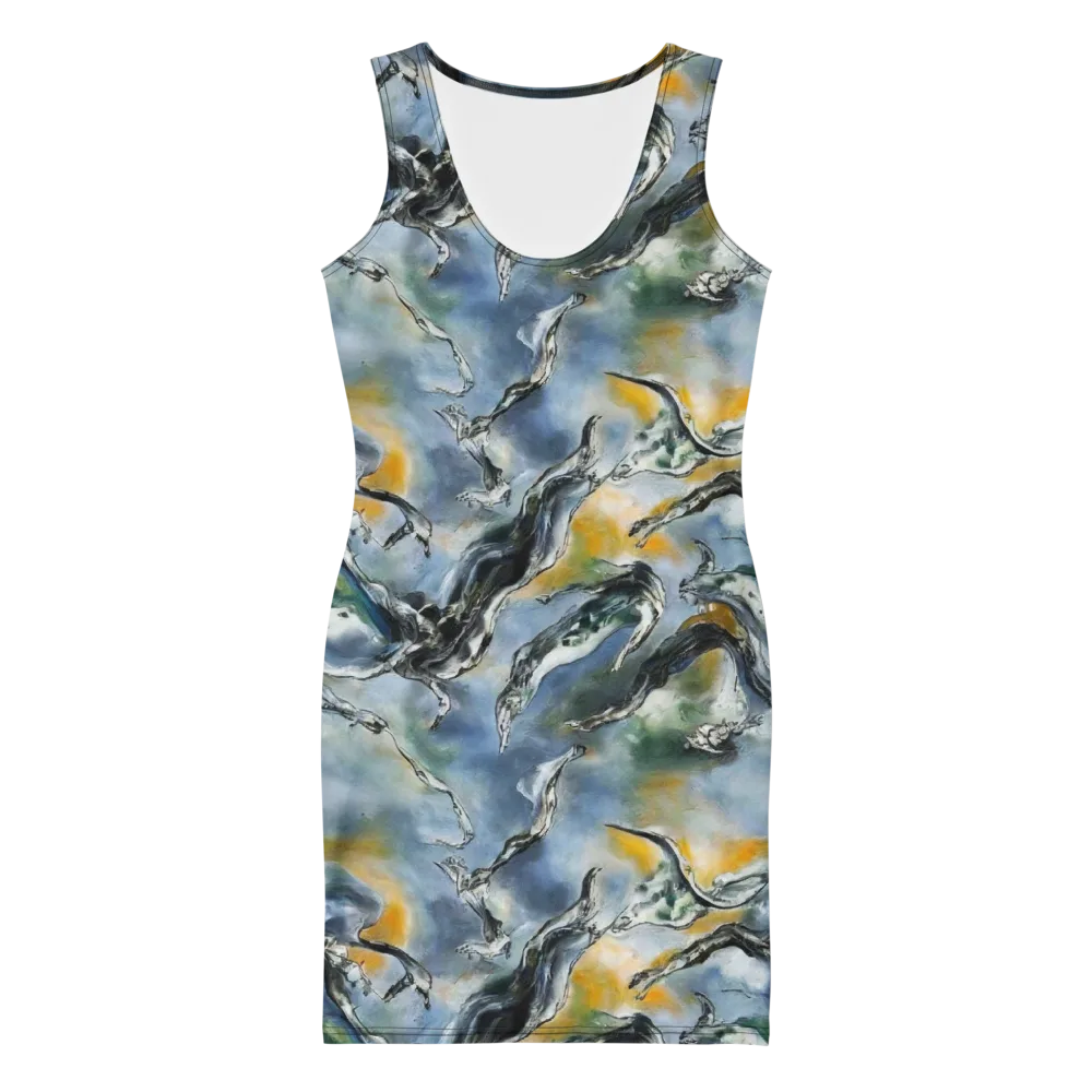 Whale Song on Bodycon Dress — Front