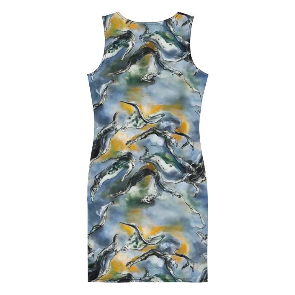 Whale Song on Bodycon Dress — Back