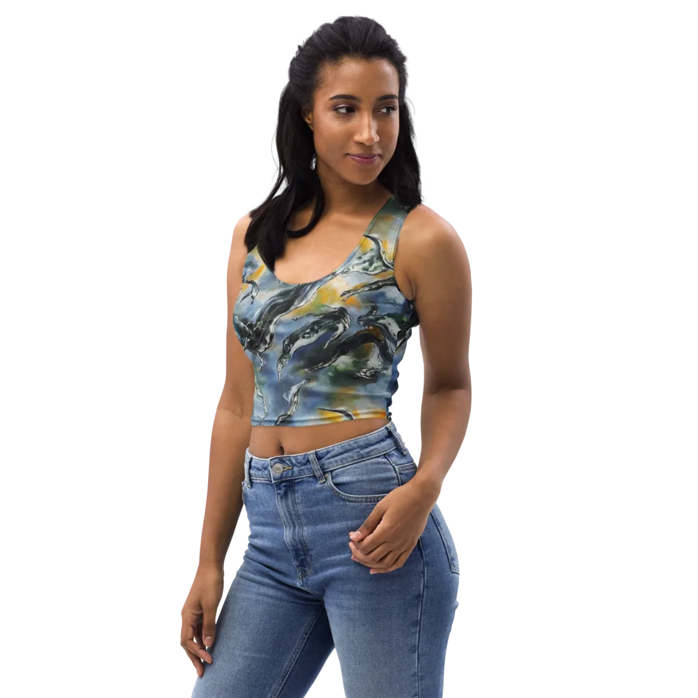Whale Song on Crop Top — Left Front