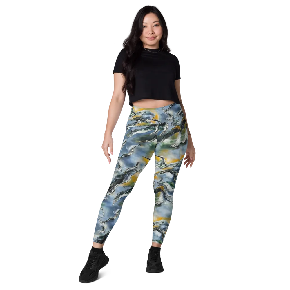 Whale Song on Leggings with Pockets — Front