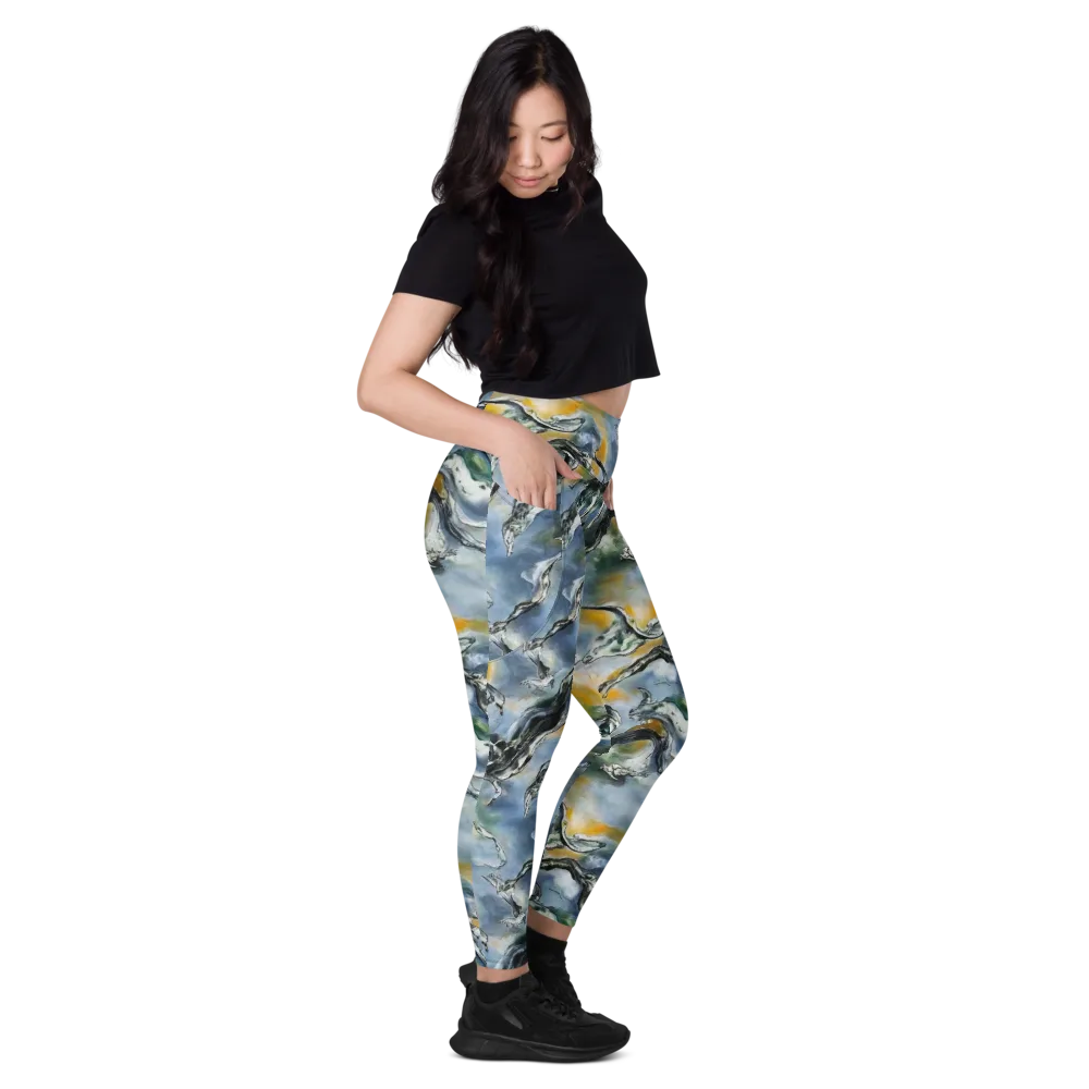 Whale Song on Leggings with Pockets — Right