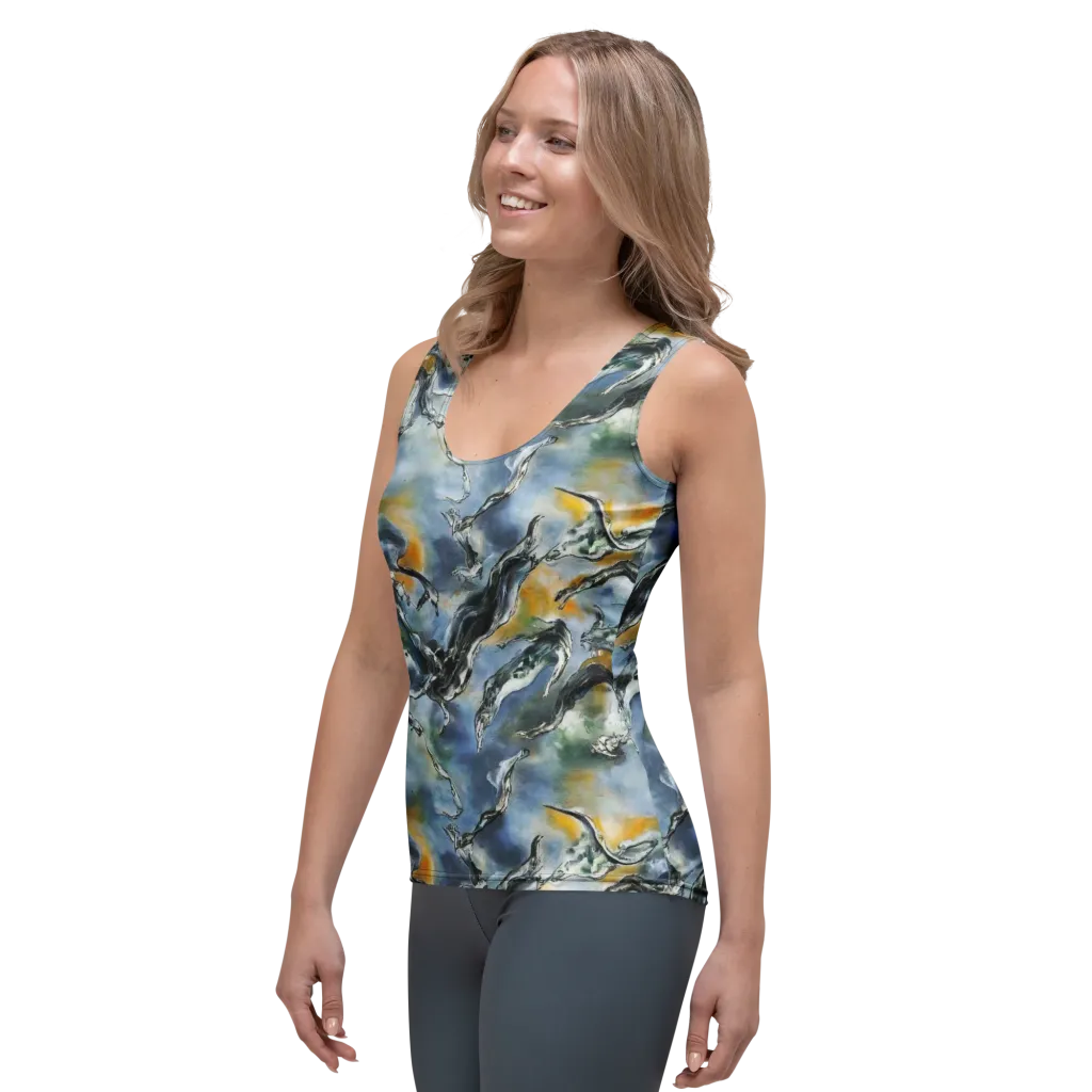 Whale Song on Women's Tank Top — Left Front
