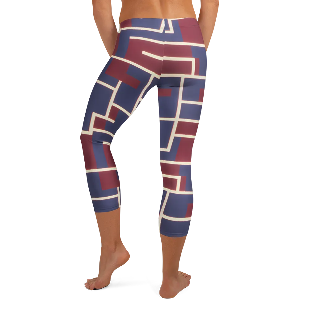 Luminous Maze on Capri Leggings — Back