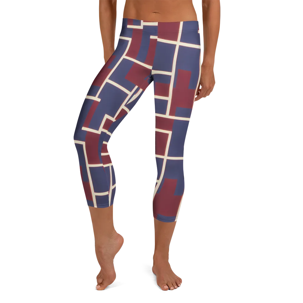 Luminous Maze on Capri Leggings — Front