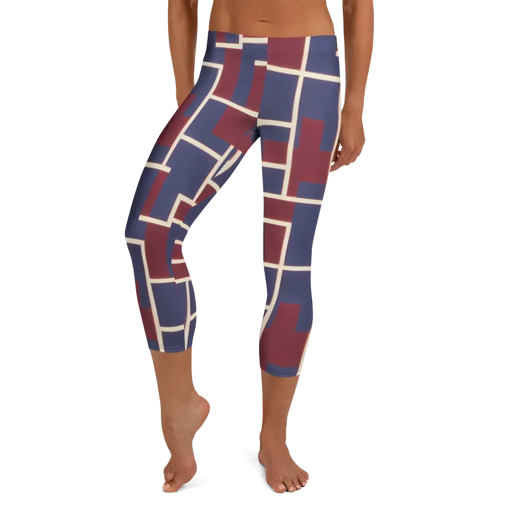 Luminous Maze on Capri Leggings — Front