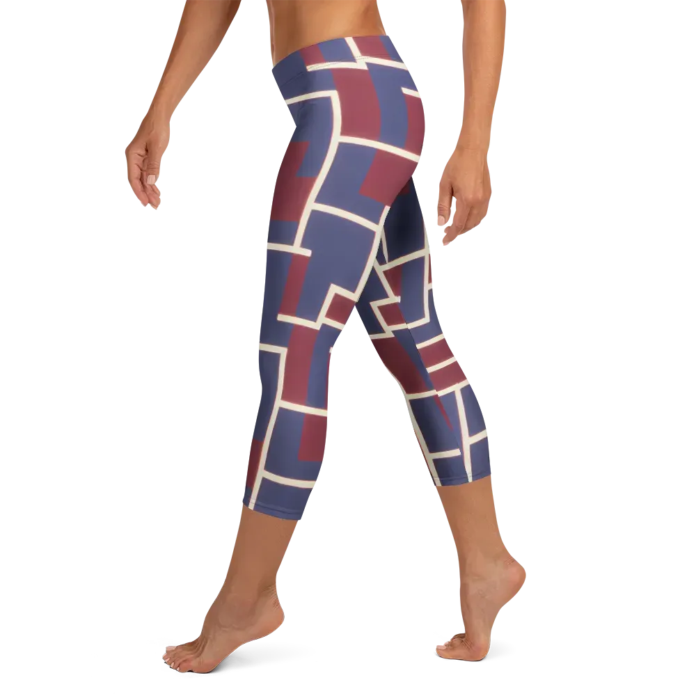 Luminous Maze on Capri Leggings — Left