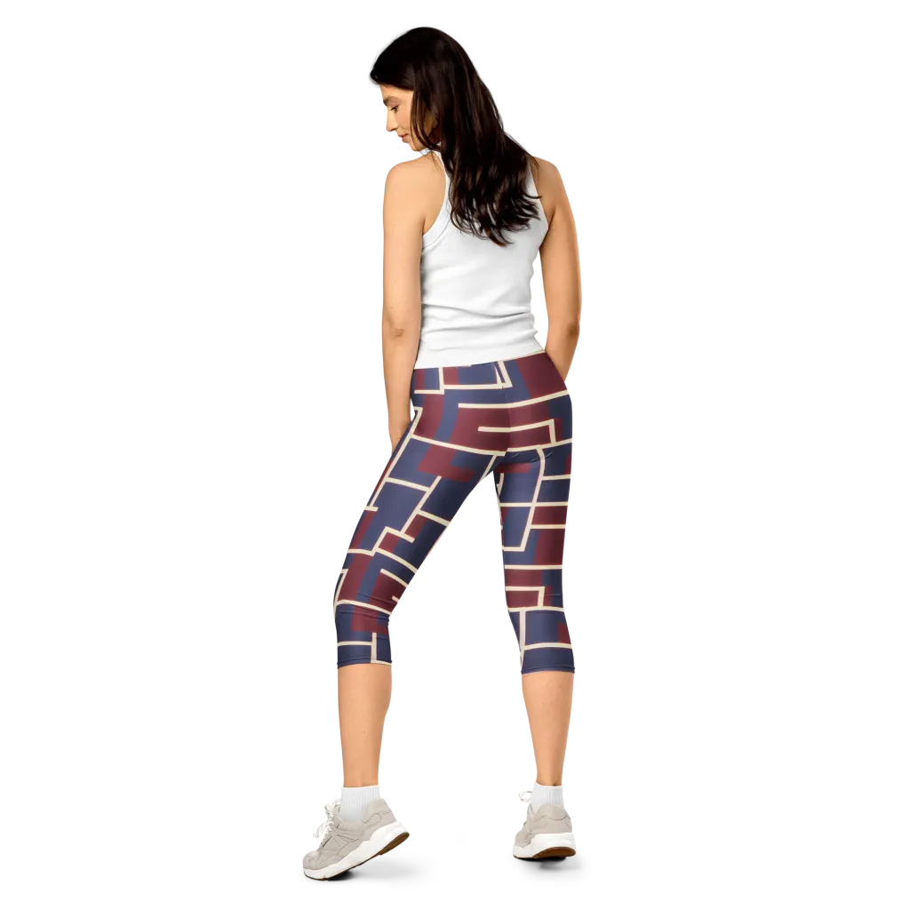 Luminous Maze on Capri Leggings — Back