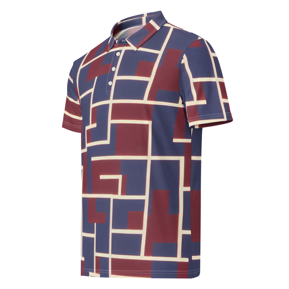 Luminous Maze on Men's Slim Fit Polo Shirt — Left Front