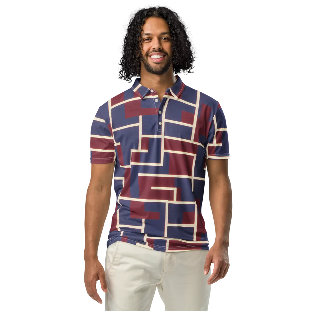 Luminous Maze on Men's Slim Fit Polo Shirt — Front