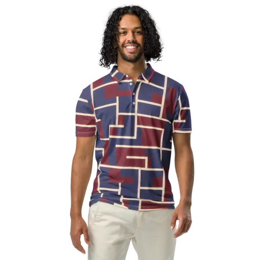 Luminous Maze on a Men's Slim Fit Polo Shirt