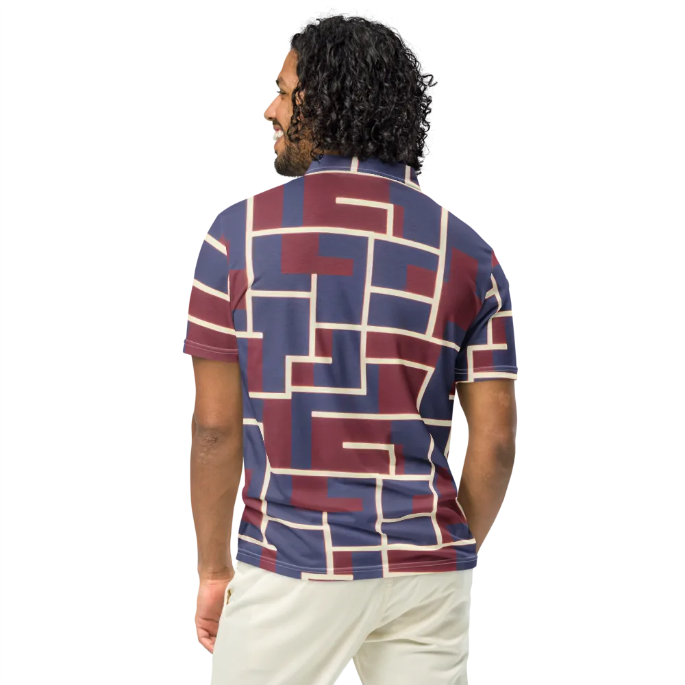 Luminous Maze on Men's Slim Fit Polo Shirt — Back