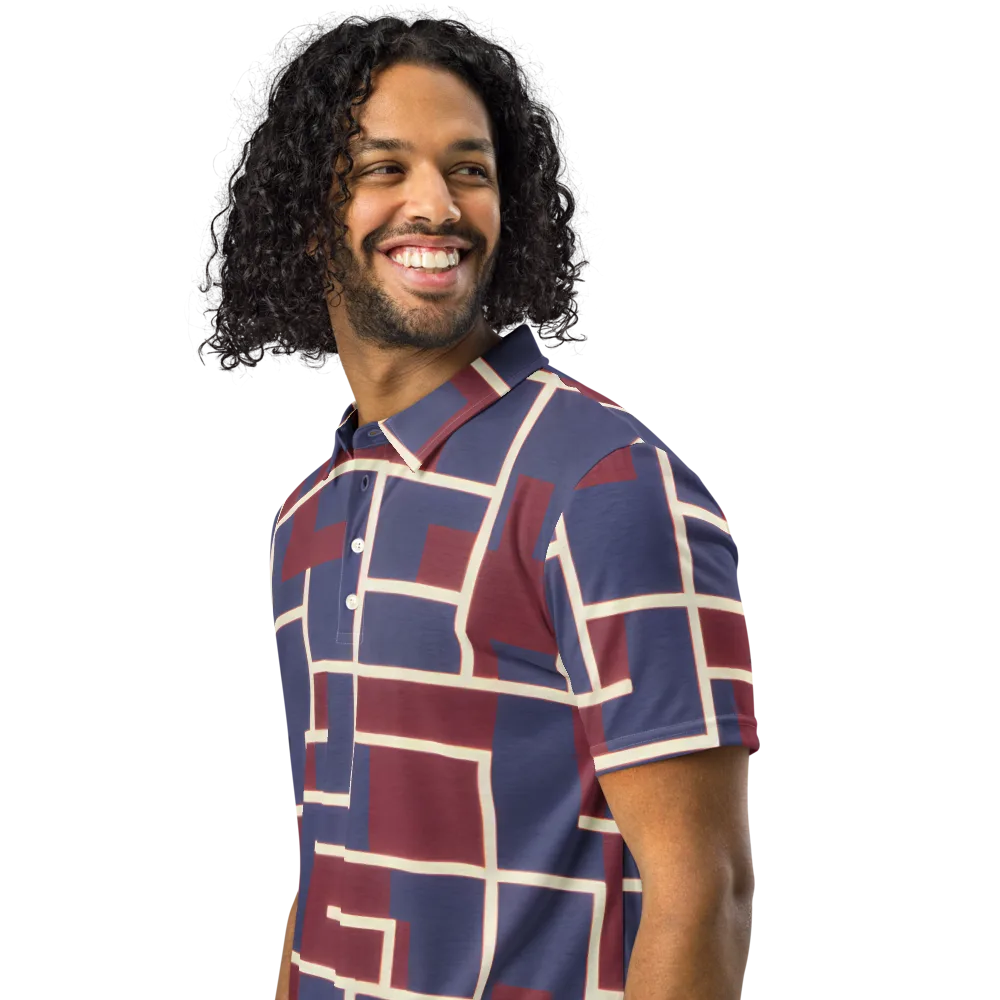 Luminous Maze on Men's Slim Fit Polo Shirt — Left Front