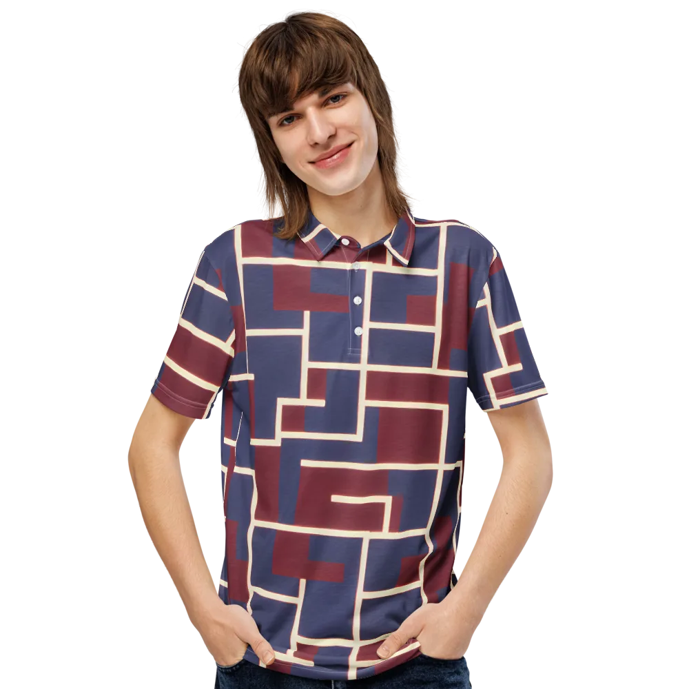 Luminous Maze on Men's Slim Fit Polo Shirt — Front