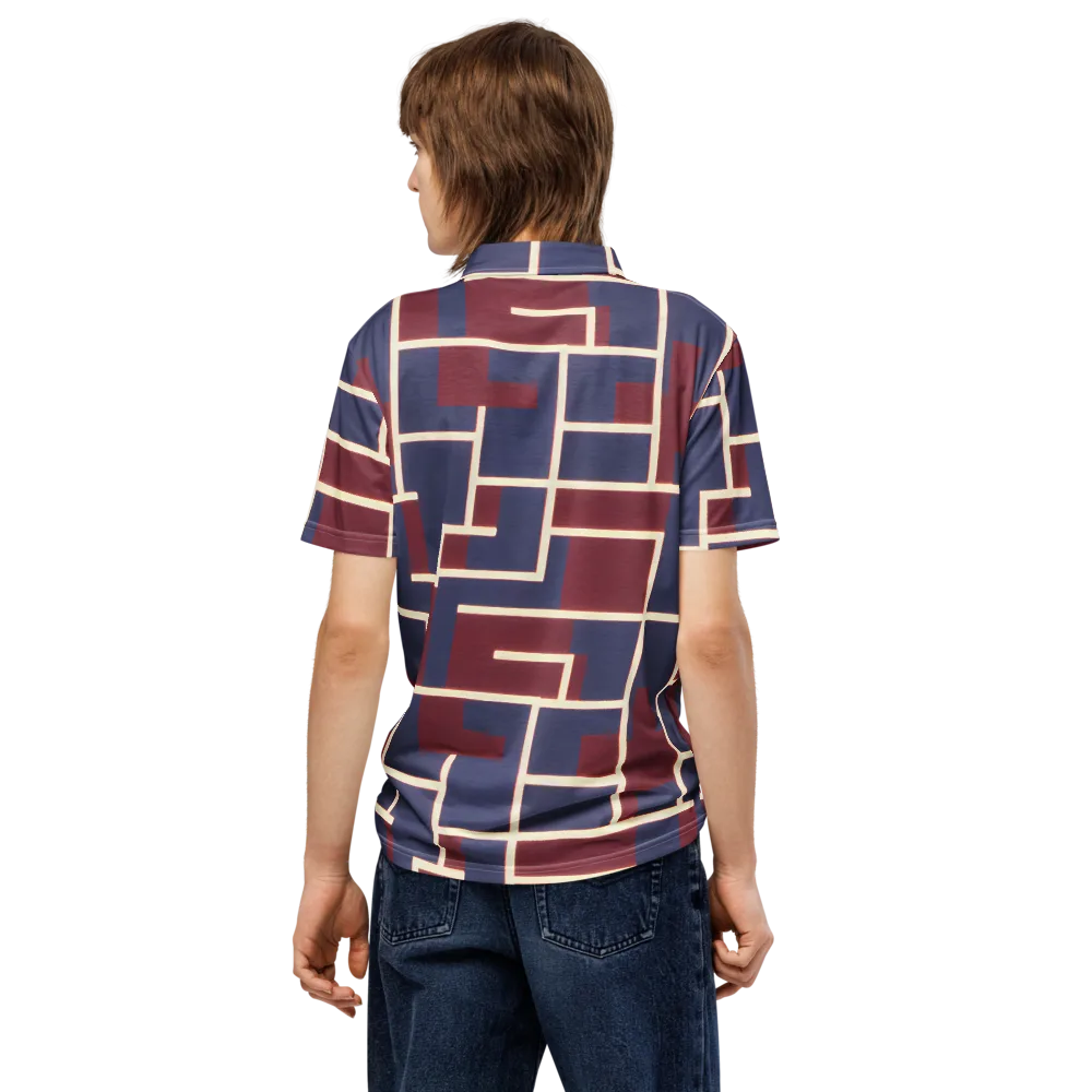 Luminous Maze on Men's Slim Fit Polo Shirt — Back