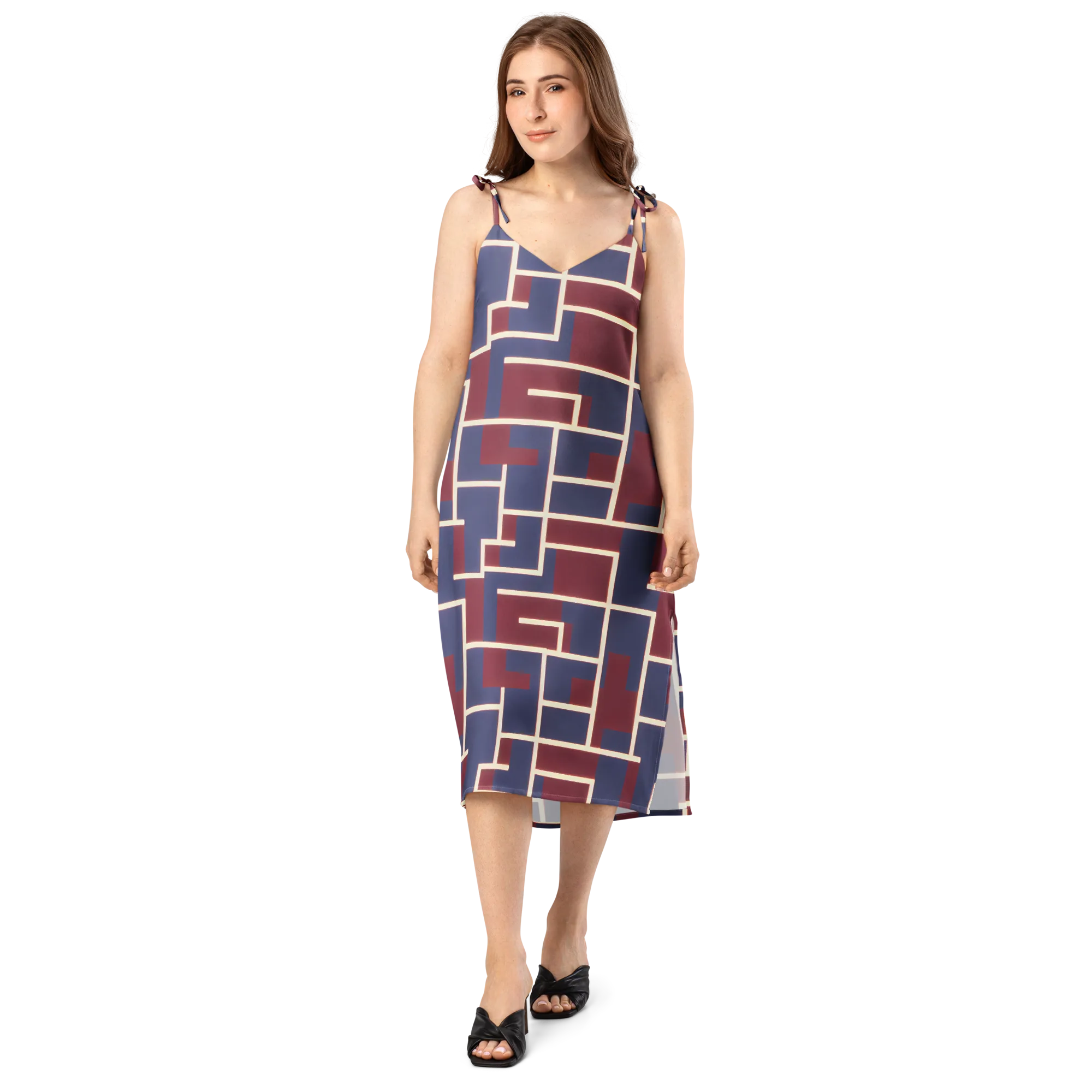Luminous Maze on Slip Dress — Front