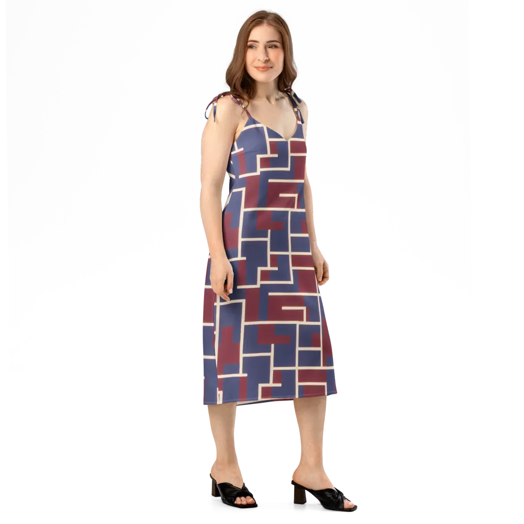 Luminous Maze on Slip Dress — Right Front