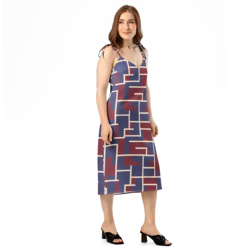 Luminous Maze on a Slip Dress