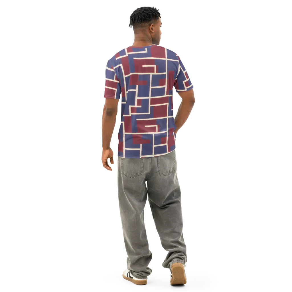 Luminous Maze on Men's Cotton Crew Neck T-Shirt — Back