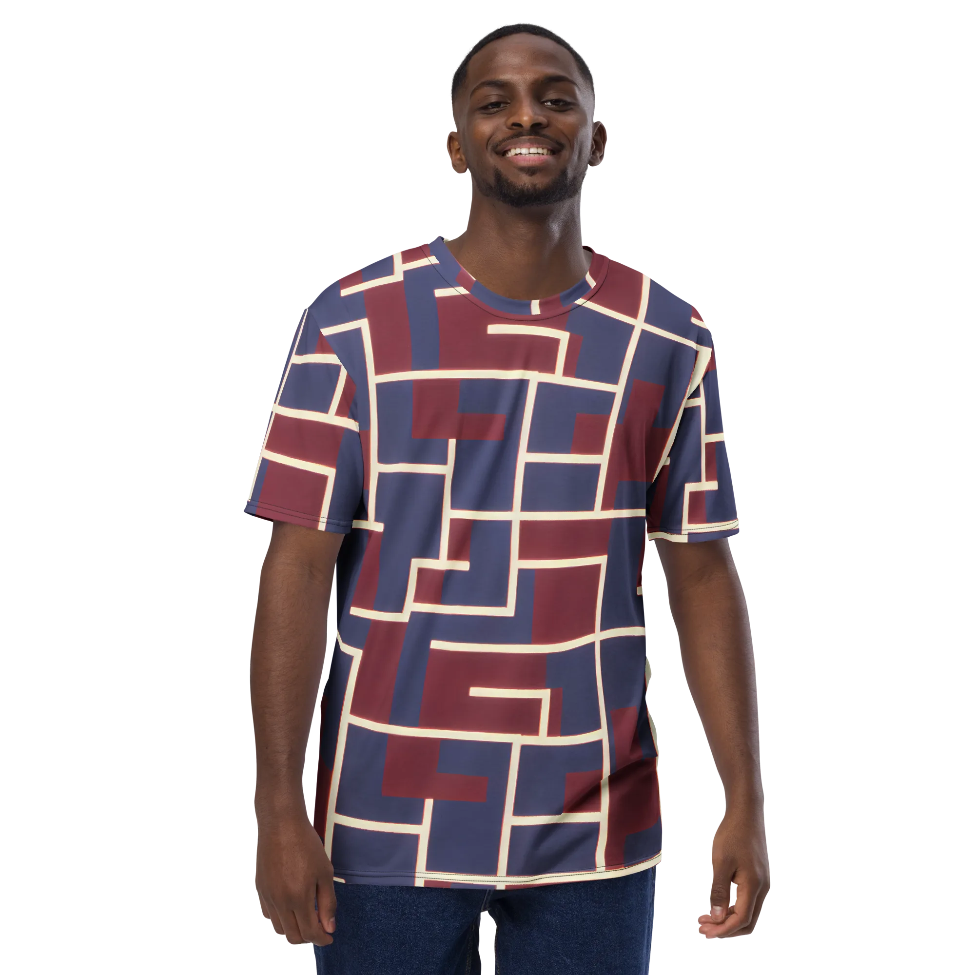 Luminous Maze on Men's Crew Neck T-Shirt — Front