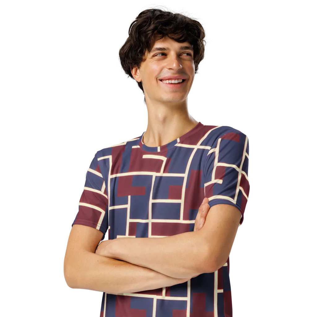 Luminous Maze on Men's Crew Neck T-Shirt — Left Front
