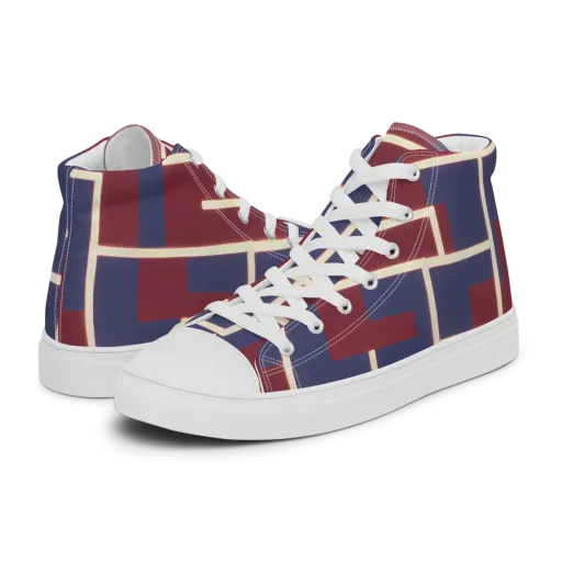 Luminous Maze on a Men's High Top Canvas Shoes