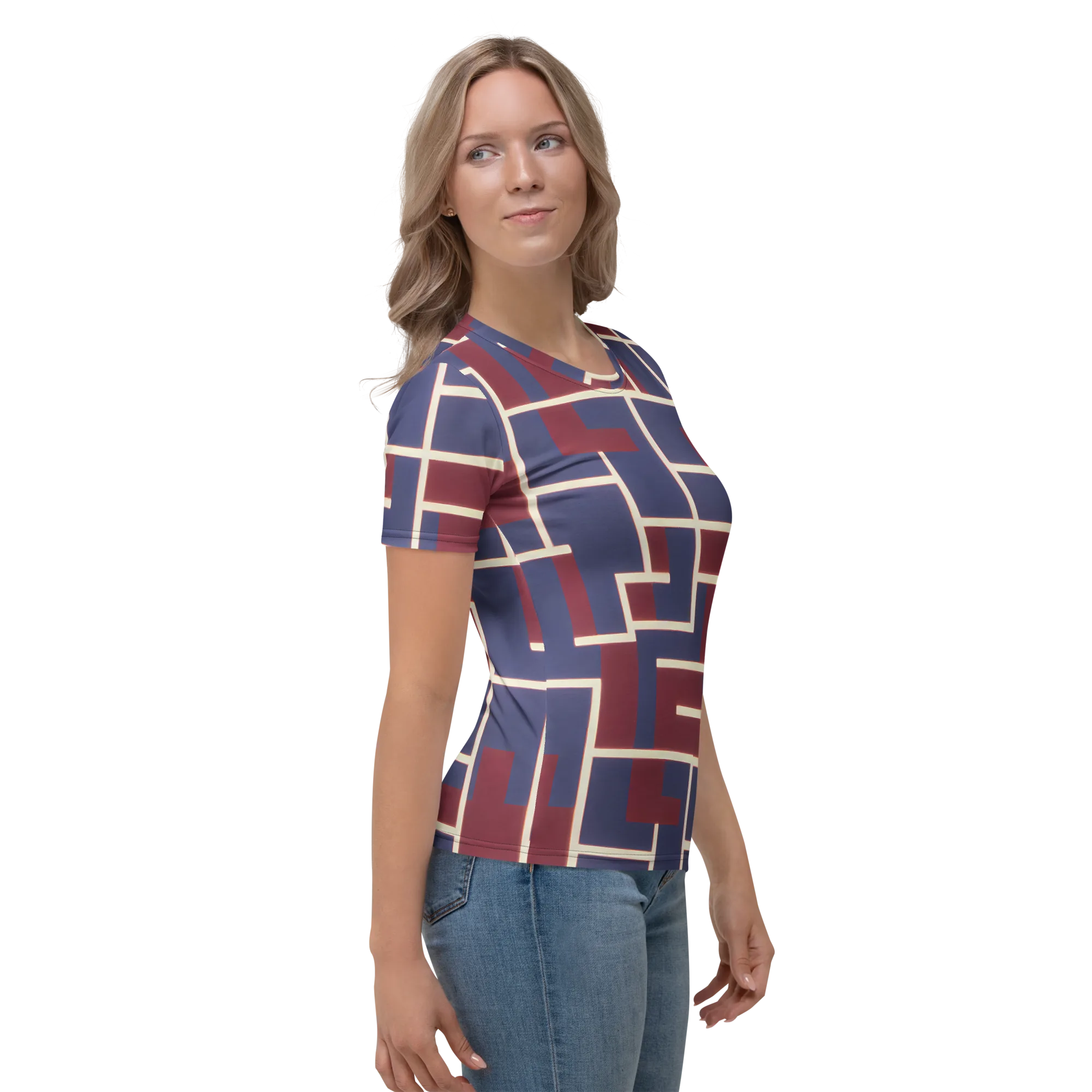 Luminous Maze on Women's Crew Neck T-Shirt — Right
