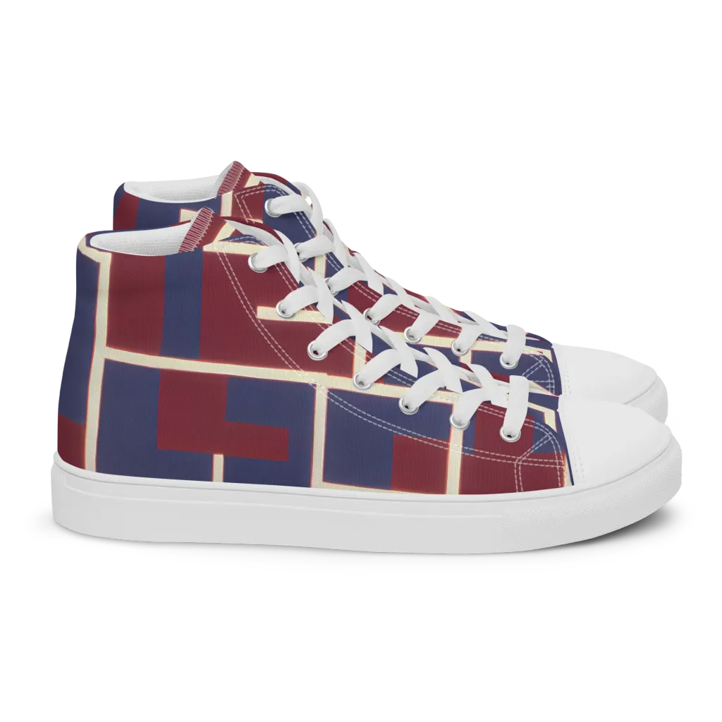 Luminous Maze on Women's High Top Canvas Shoes — Right