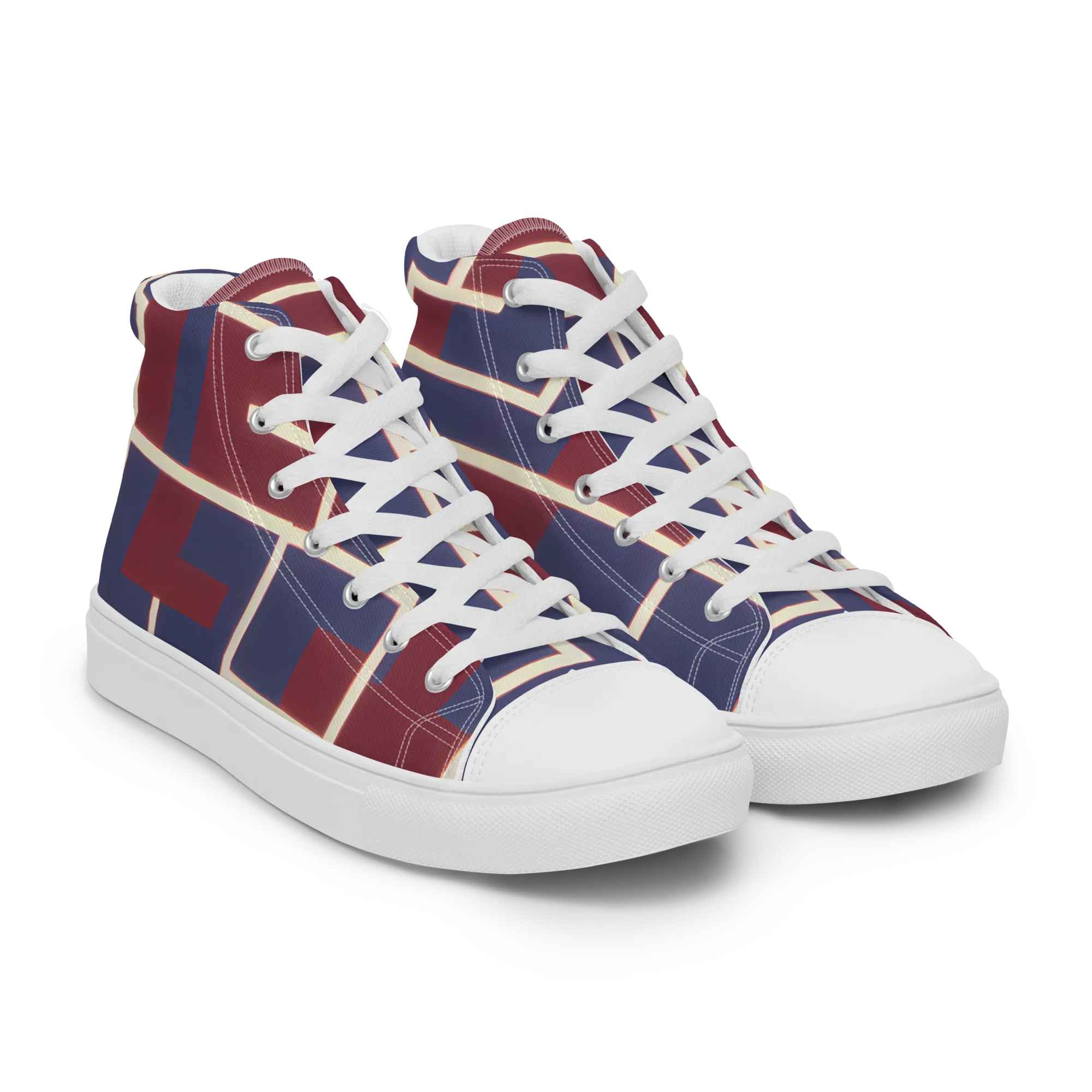 Luminous Maze on Women's High Top Canvas Shoes — Right Front