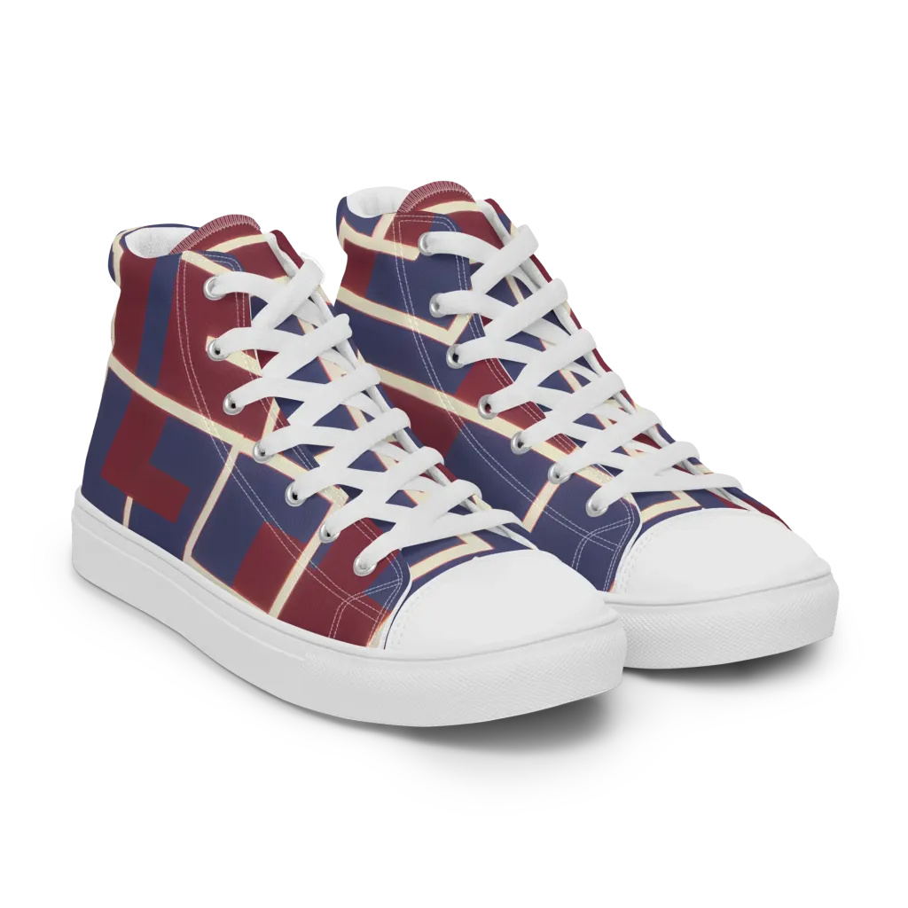 Luminous Maze on Women's High Top Canvas Shoes — Right Front