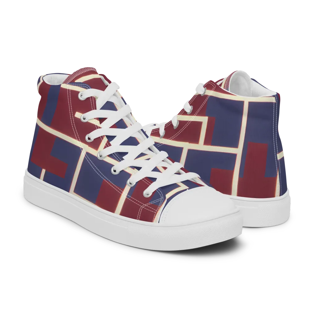 Luminous Maze on Women's High Top Canvas Shoes — Right