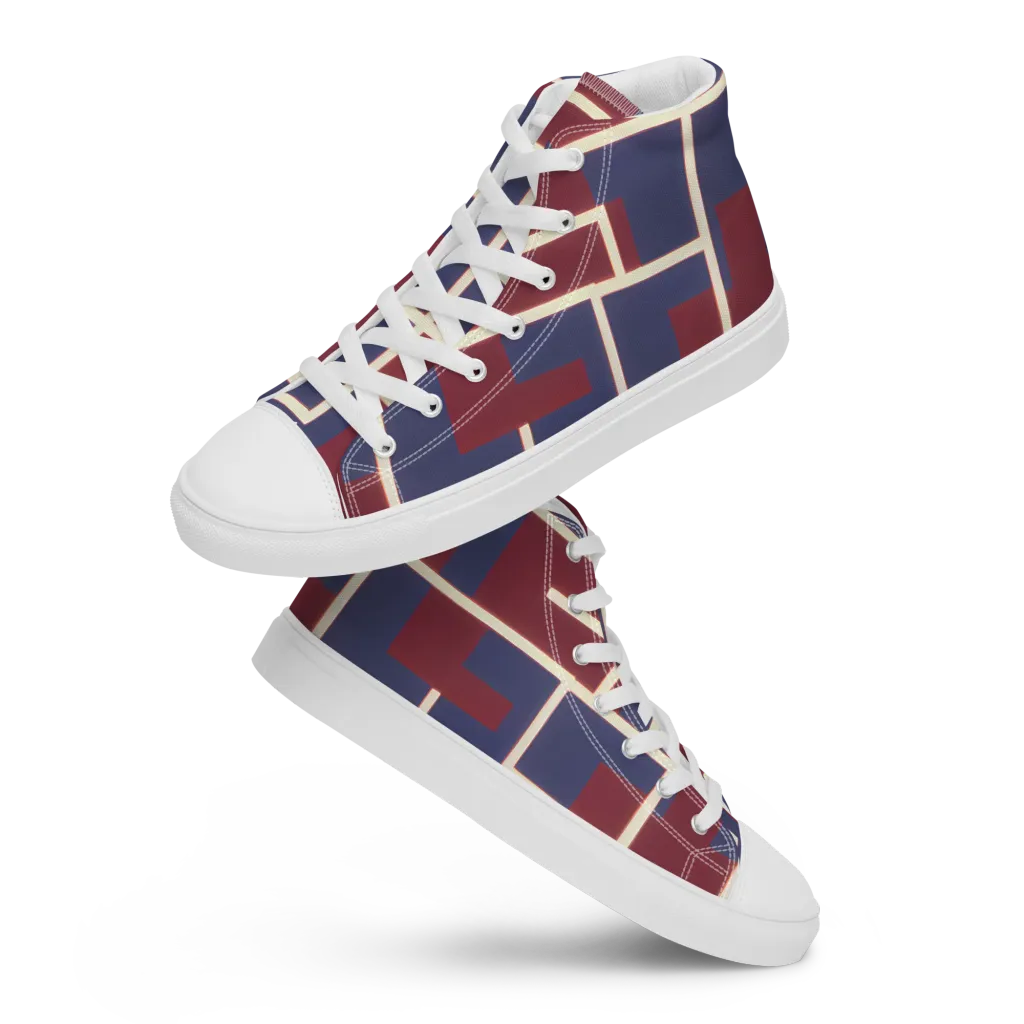 Luminous Maze on Women's High Top Canvas Shoes — Front