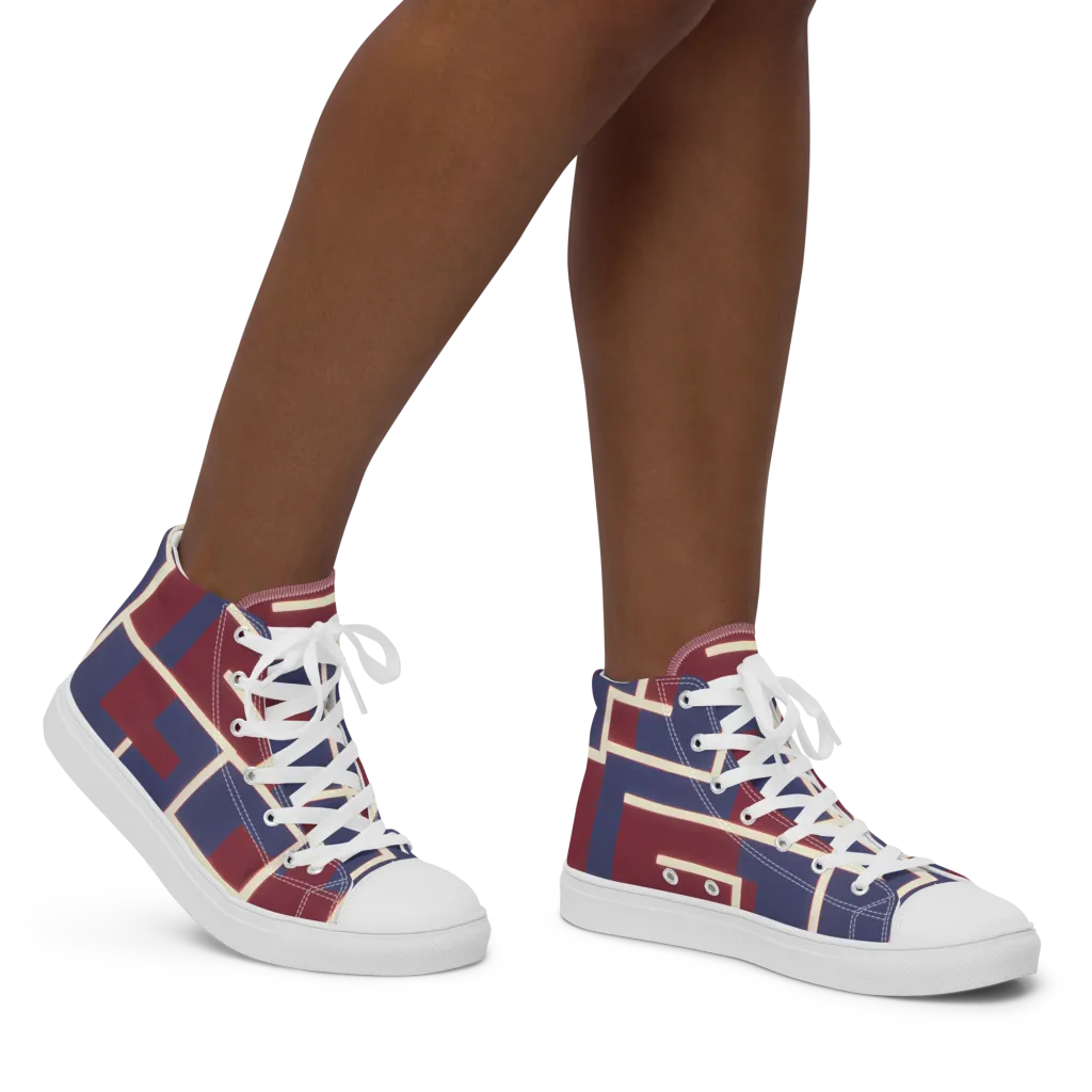 Luminous Maze on Women's High Top Canvas Shoes — Right