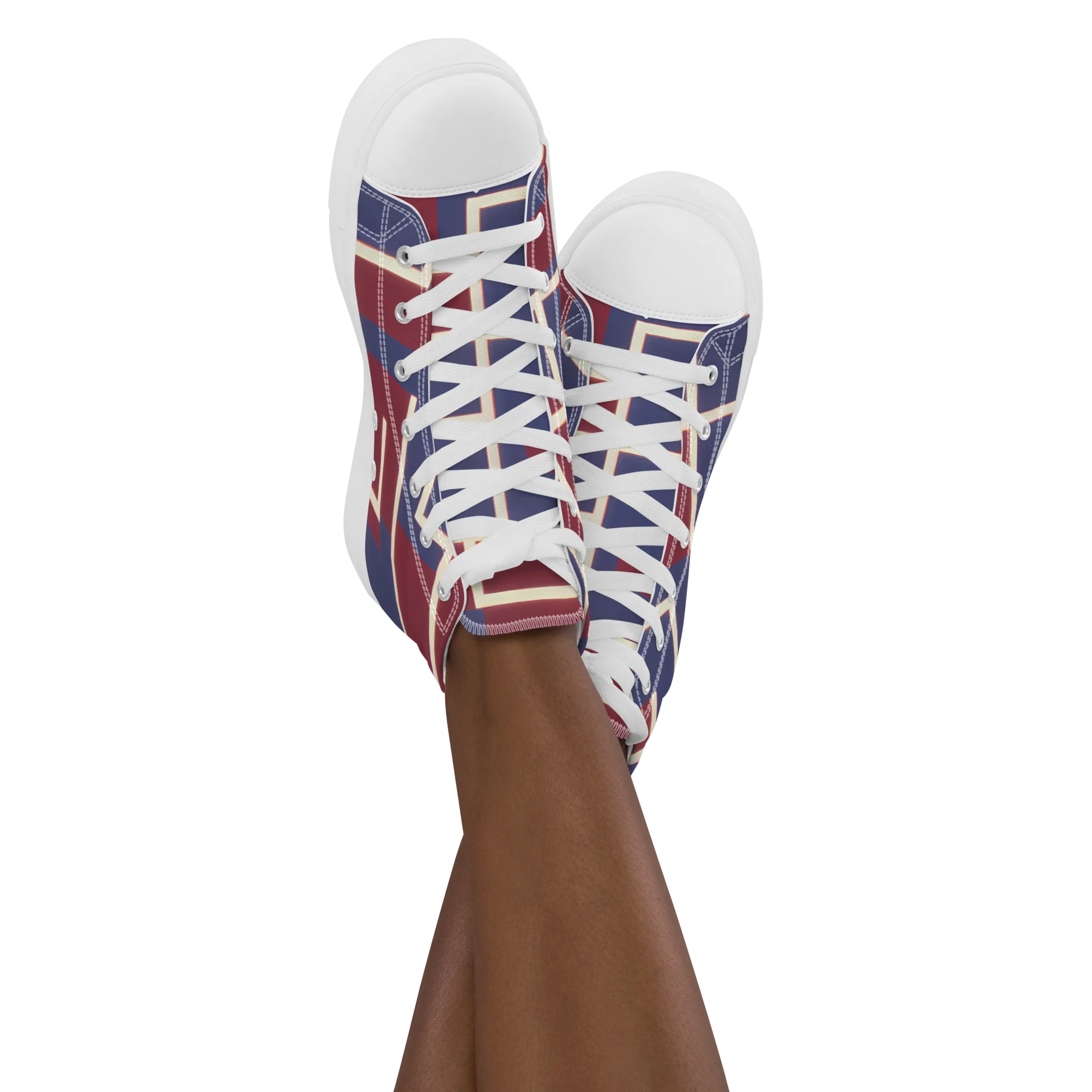 Luminous Maze on Women's High Top Canvas Shoes — Front