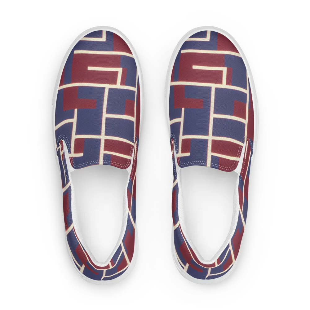 Luminous Maze on Men's Slip-On Canvas Shoes — Front