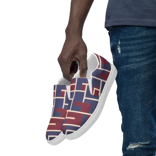 Luminous Maze on a Men's Slip-On Canvas Shoes
