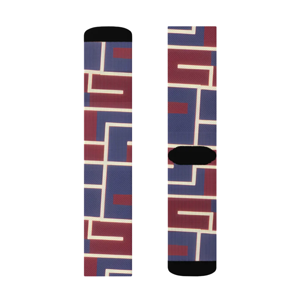 Luminous Maze on Socks — Left Sock