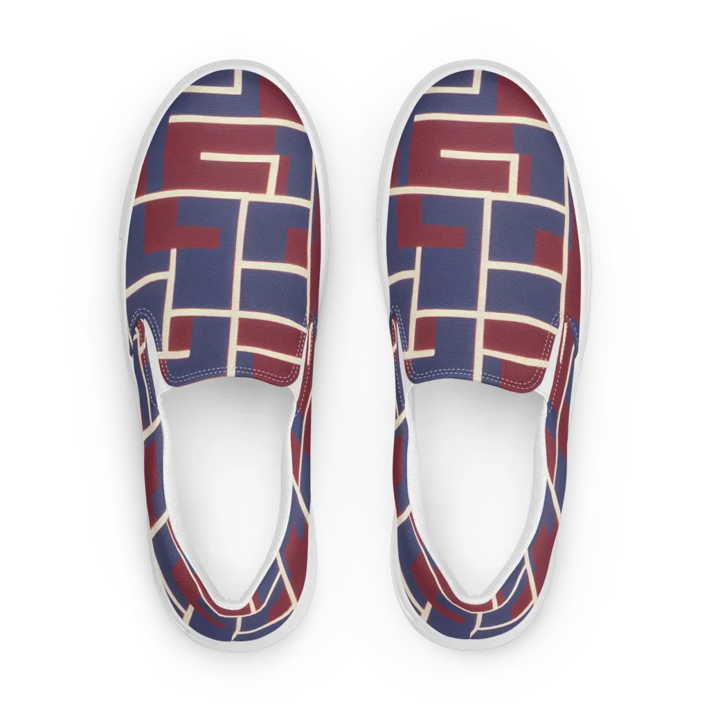 Luminous Maze on Women's Slip-On Canvas Shoes — Front