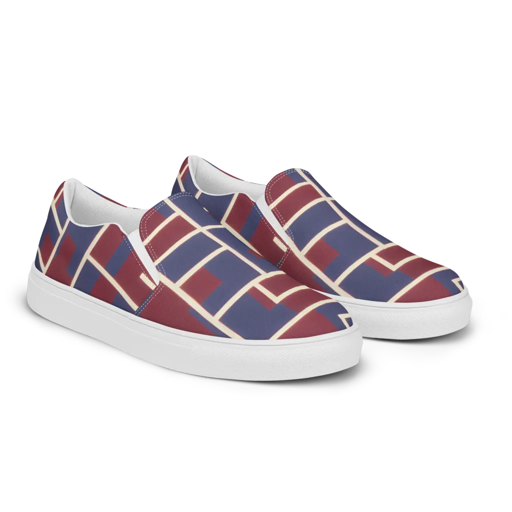 Luminous Maze on Women's Slip-On Canvas Shoes — Right Front