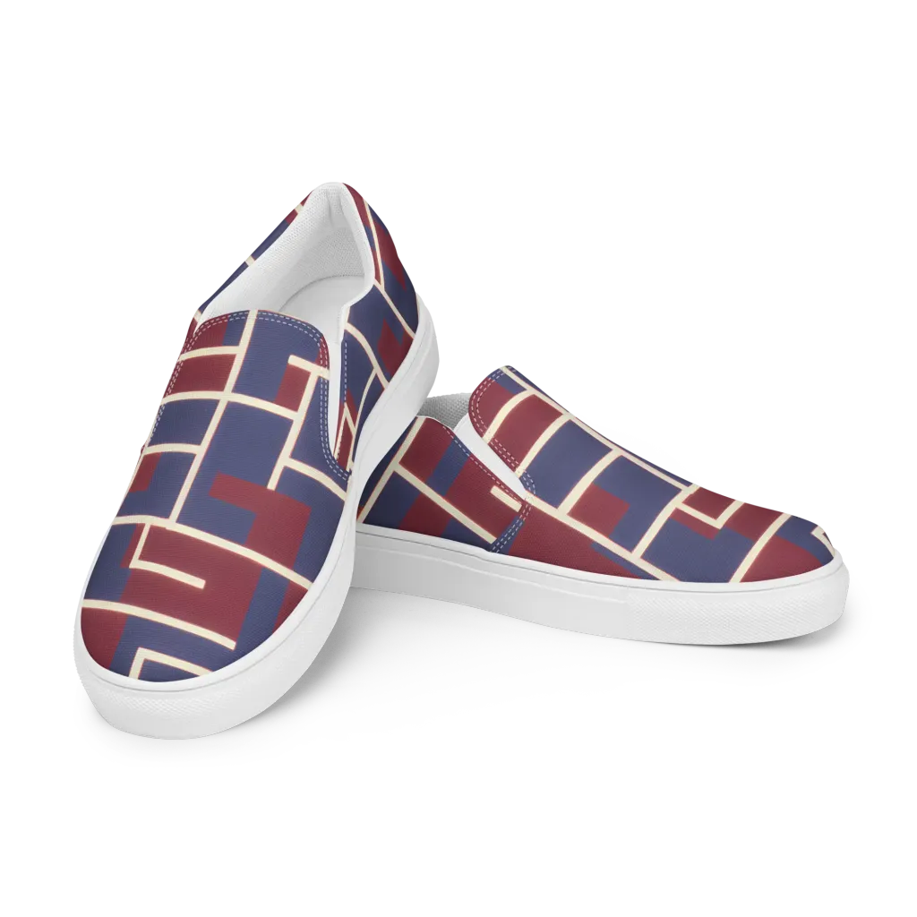 Luminous Maze on Women's Slip-On Canvas Shoes — Left Front