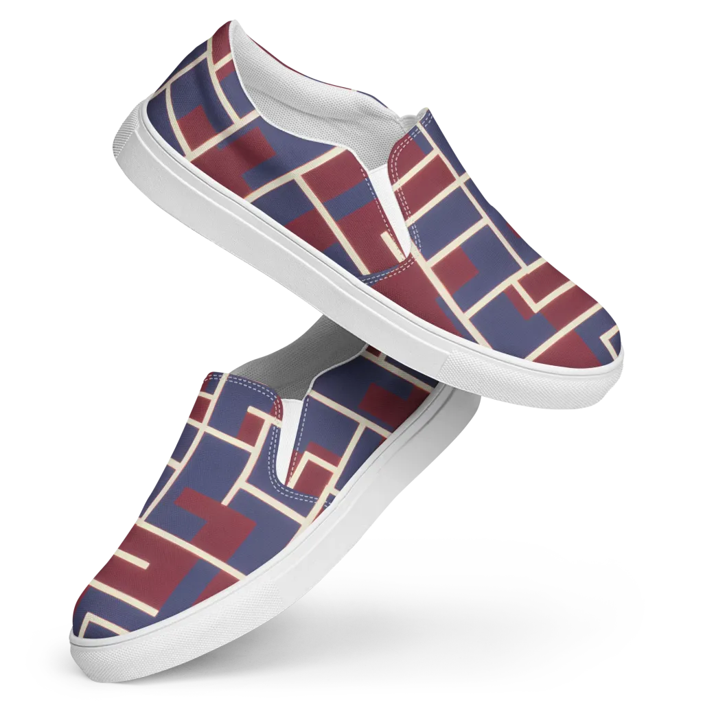 Luminous Maze on Women's Slip-On Canvas Shoes — Front